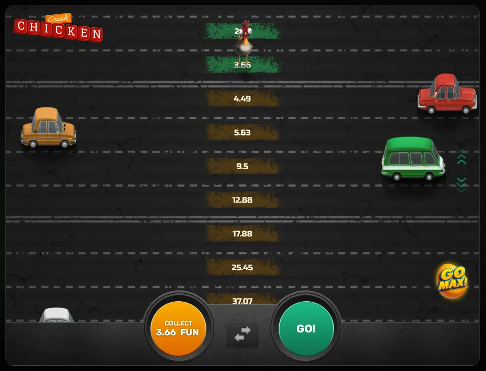 Chicken movement in Hard Mode in Chicken Crash