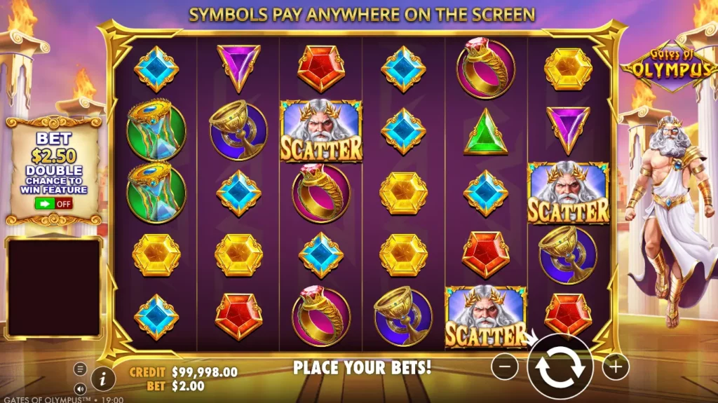 Gameplay in Gates of Olympus