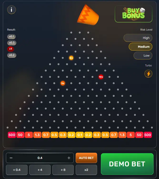 Meduim Level in Plinko Dice Meduim Level in Plinko Dice