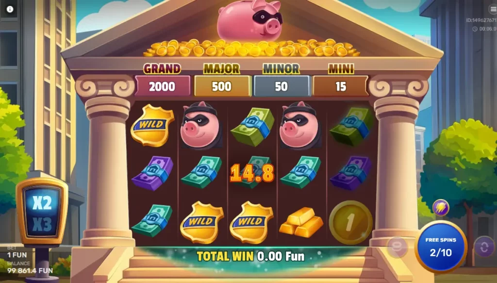 Spins in Gangsta Piggy Hold and Win