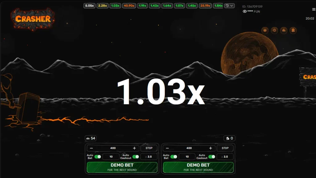 Start of a round in Crasher Start of a round in Crasher